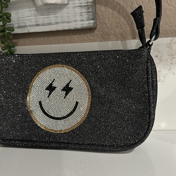 Skinny Dip London Amber Smile Emoji Rhinestone Shoulder Bag - Picture 3 of 4